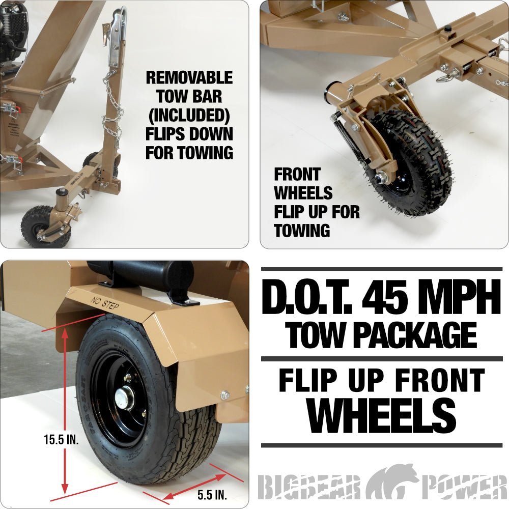BigBear Power BBC62 Tornadic Wood Chipper 6" 20 HP V-Twin Engine Gas Powered Commercial Self Feeding Electric Start New