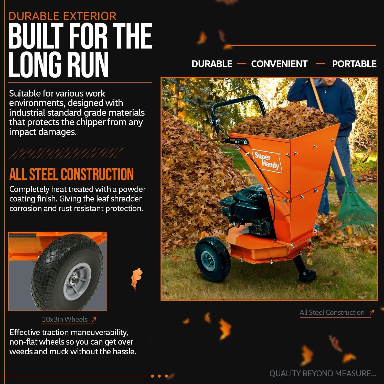 Super Handy GUO083 145CC OHV 3.4 HP 1" Inch Cutting Capacity Leaf Shredder Used