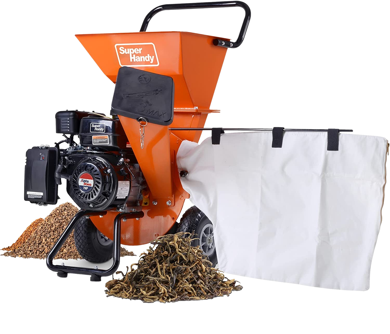 Super Handy GUO019 Wood Chipper Shredder Mulcher Ultra Heavy Duty 7HP 3 in 1 Multi-Function 3" Max Capacity New