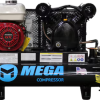 Mega Compressor MP-5510G Gas Air Compressor Twin Tank Wheelbarrow 5.5 HP 10 Gallon 150 PSI New