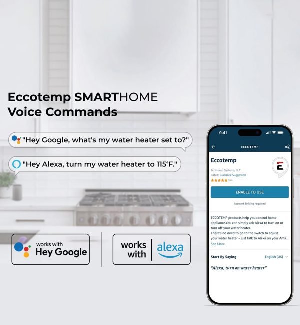 Eccotemp SH22-ING SmartHome Tankless Water Heater Natural Gas 6.8 GPM Indoor Wi-Fi Open Box