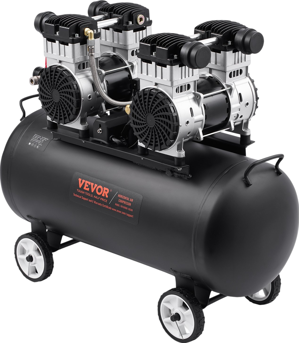 Vevor Air Compressor 20 Gal. Max 125 PSI Oil-Free Horizontal Compact Portable New